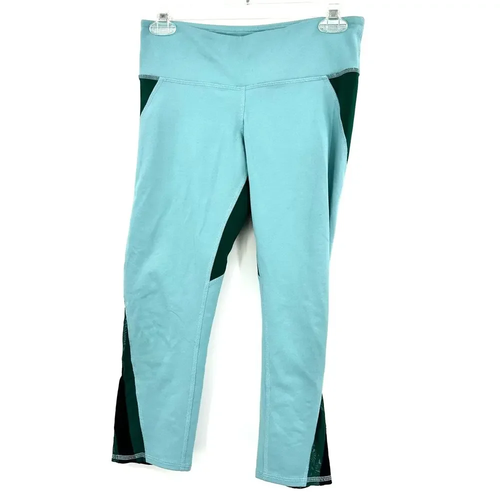 Alo Size Small Leggings Green Blue Capri Ankle Athleisure Activewear Running Gym